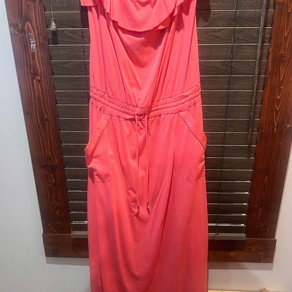 Coral Sleeveless Maxi Dress